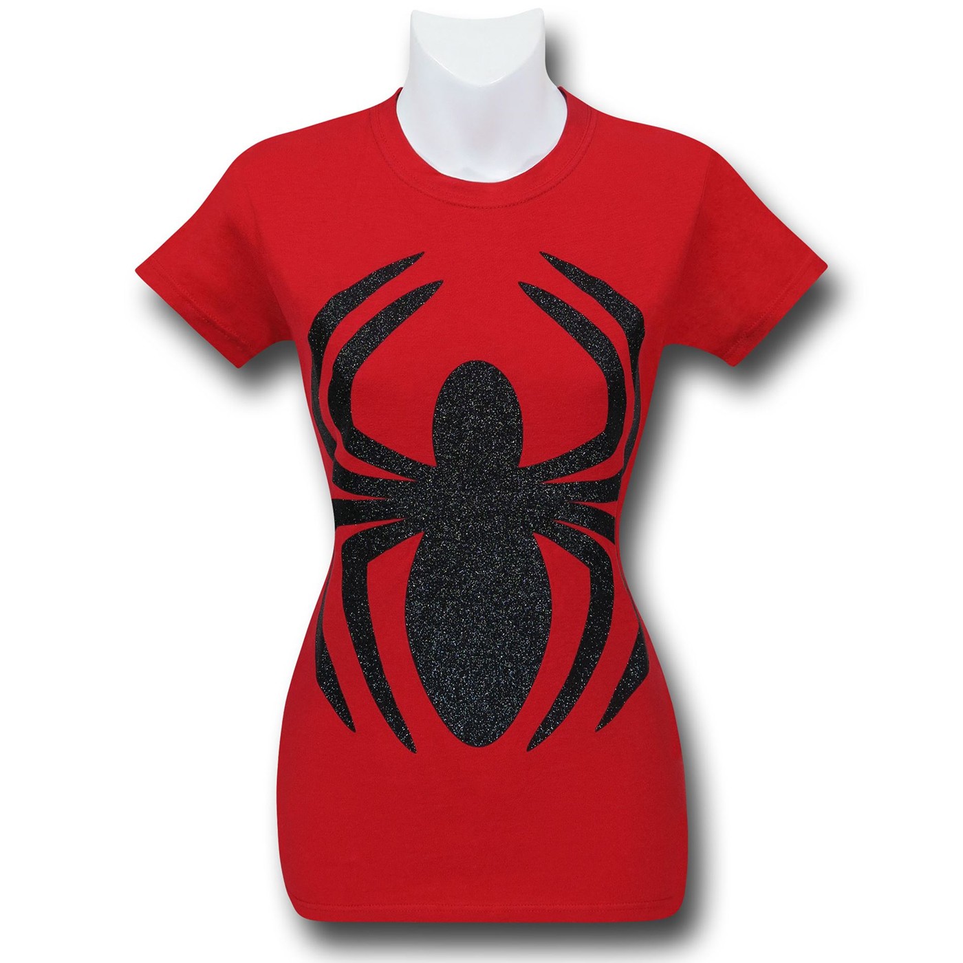 Spiderman Glitter Spider Women's T-Shirt, Red