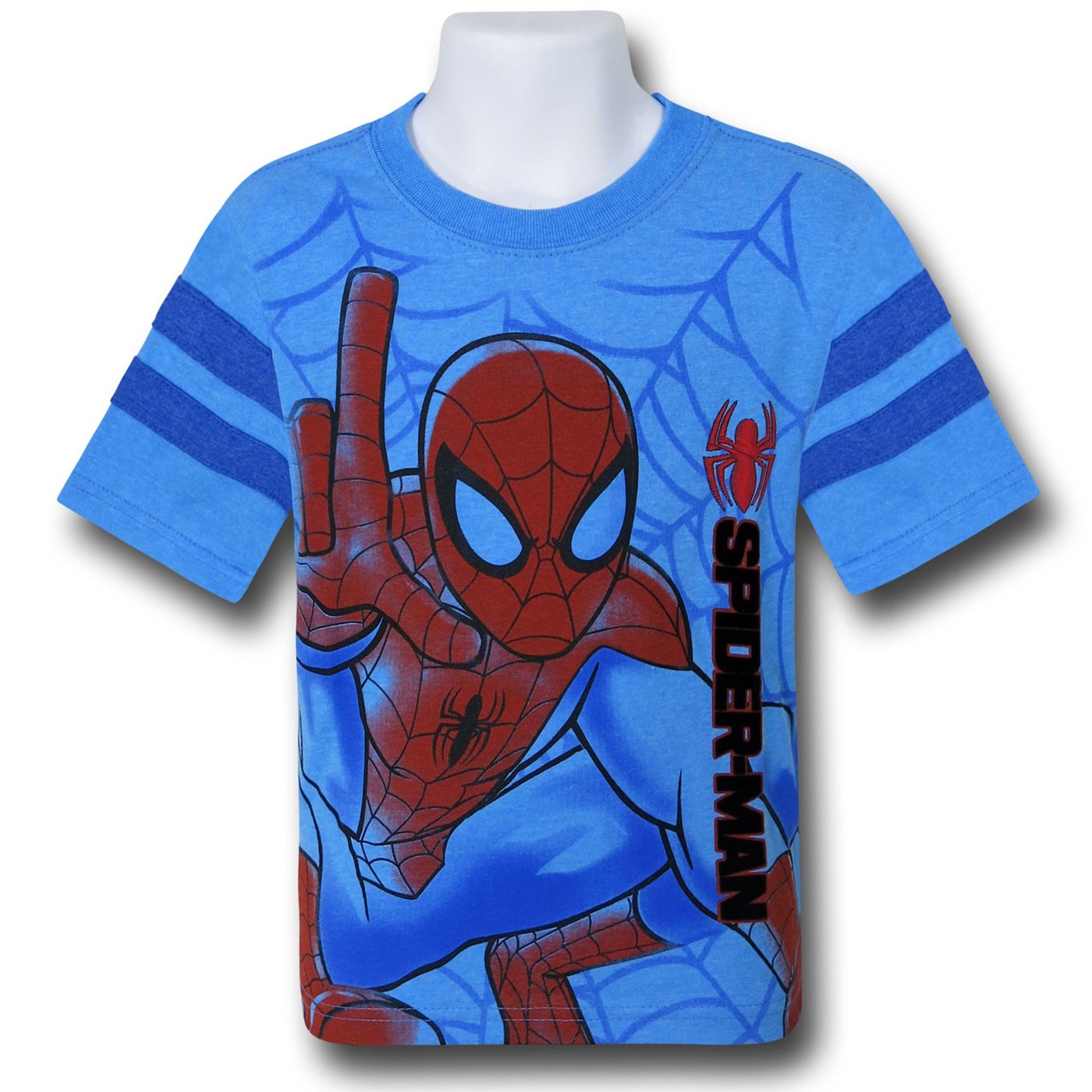 Spiderman HD Ink Kids Light Blue T-Shirt, Blue