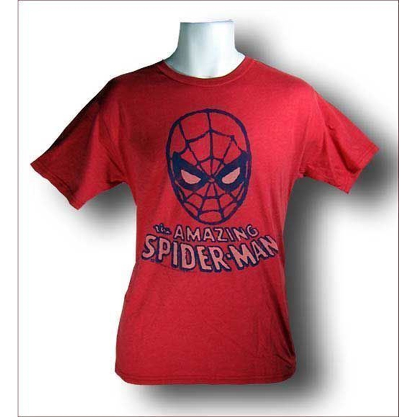 Spiderman Head & Logo T-Shirt by Junk Food, Red