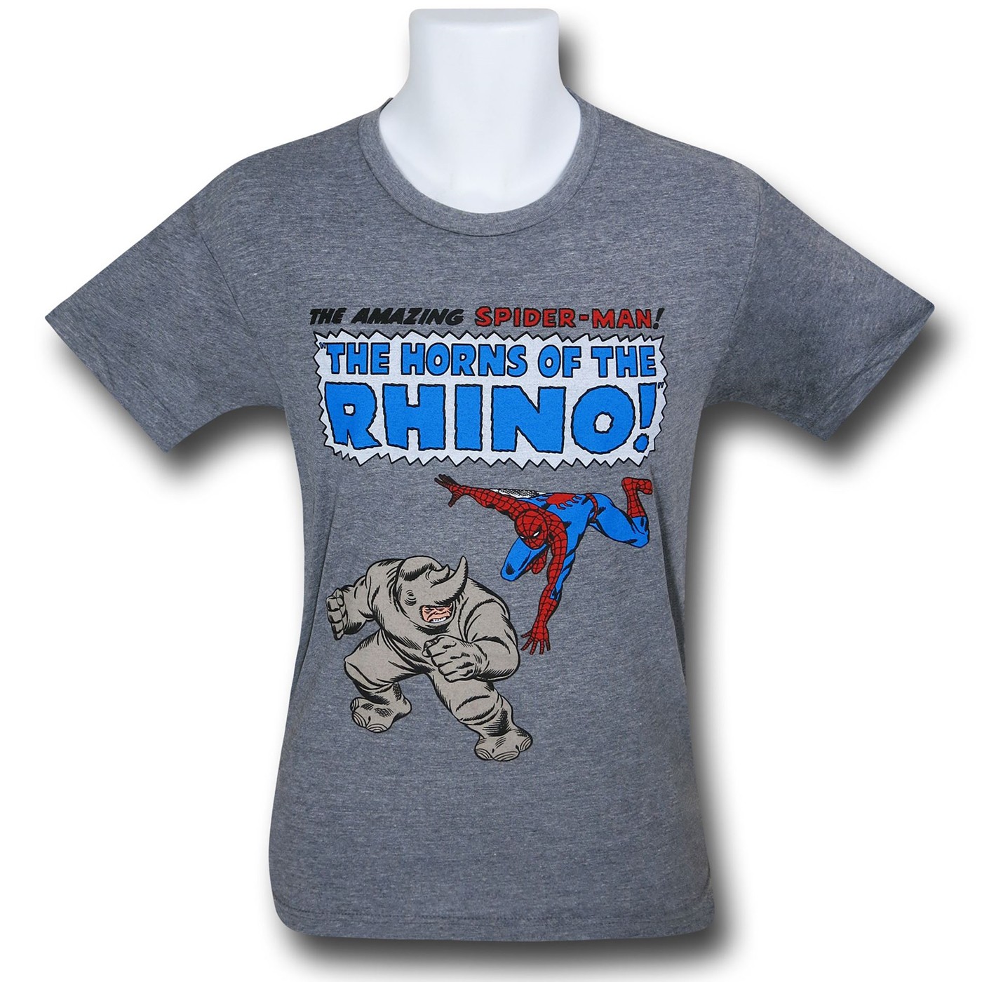 Spiderman Horns of the Rhino Tri-Blend T-Shirt, Grey