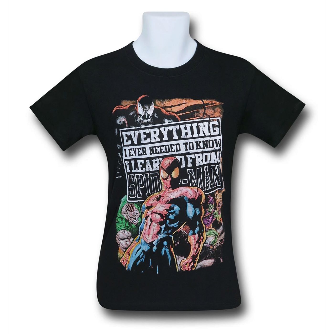 Spiderman Everything I know Men's T-Shirt, Black