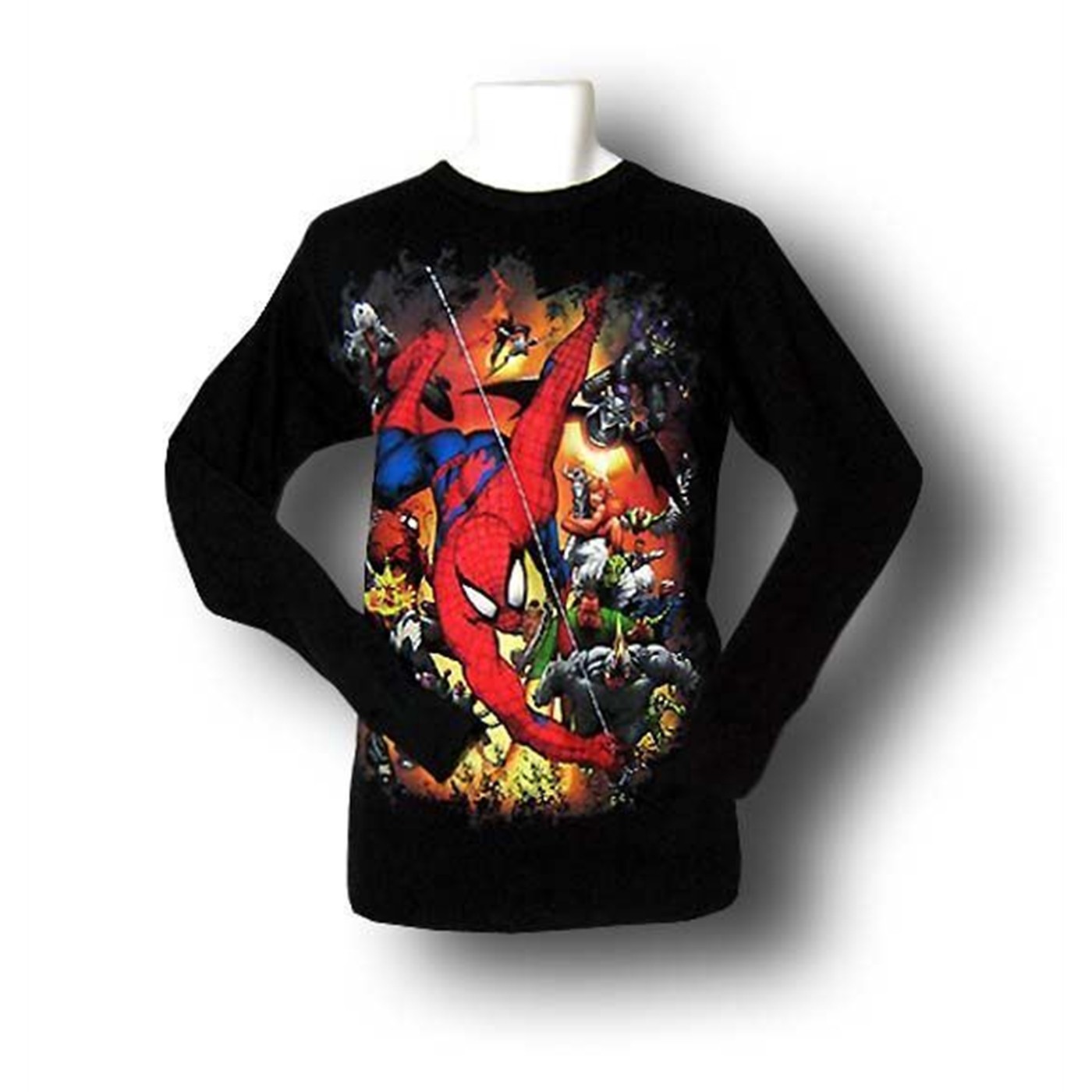 Spiderman Lynch Mob Thermal Long Sleeve T-Shirt, Black