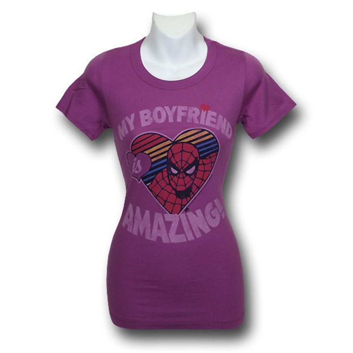 Spiderman Junk Food My Boyfriend Jr T-Shirt, Purple