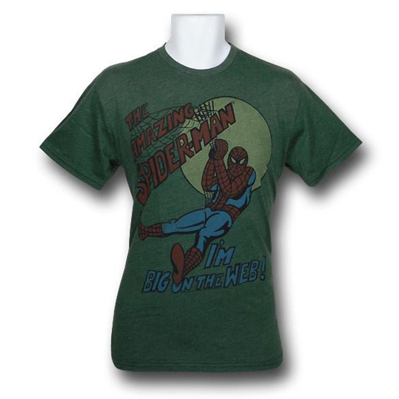Spiderman Big On Web Junk Food T-Shirt, Green