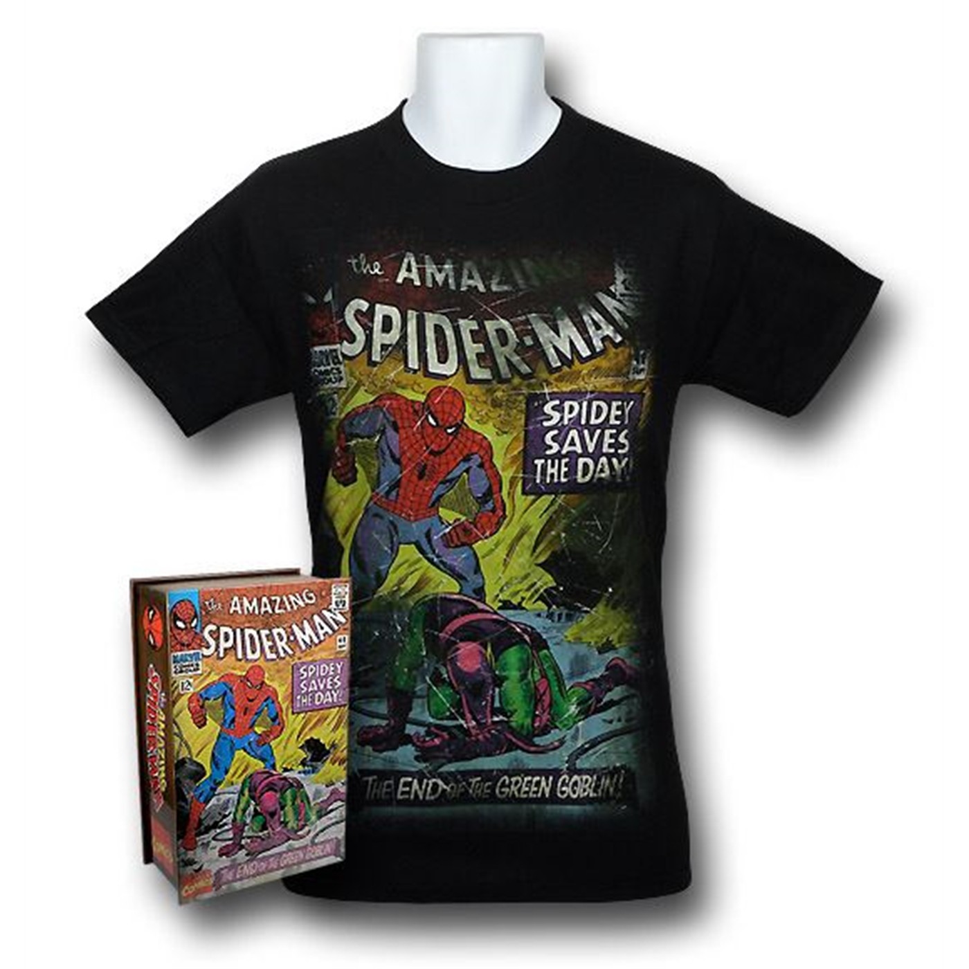 Spiderman #40 Cover T-Shirt In A Box, Black