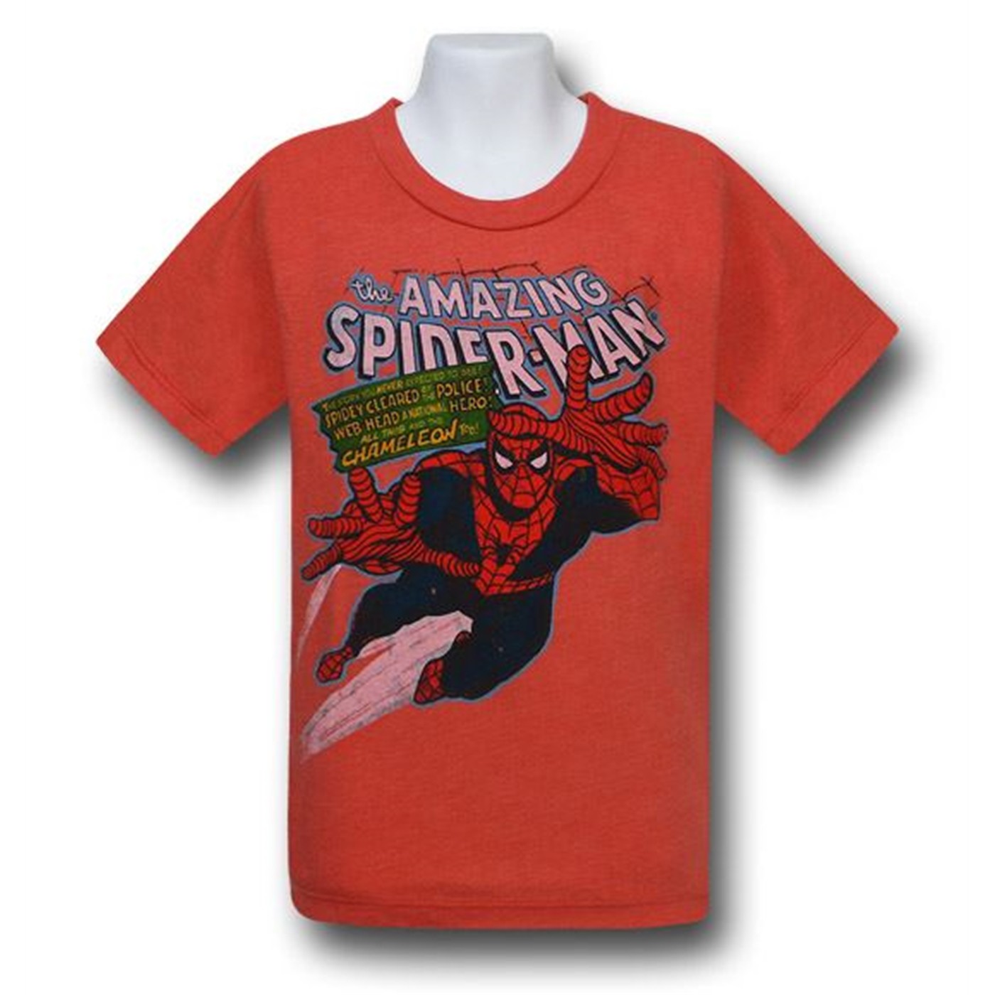 Spiderman Cleared Kids Red Decco T-Shirt, Orange