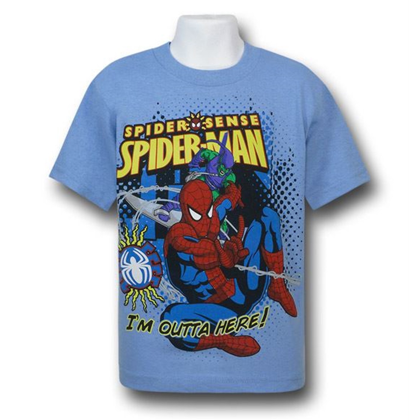 Spiderman Kids 'Outta Here!' T-Shirt, Blue