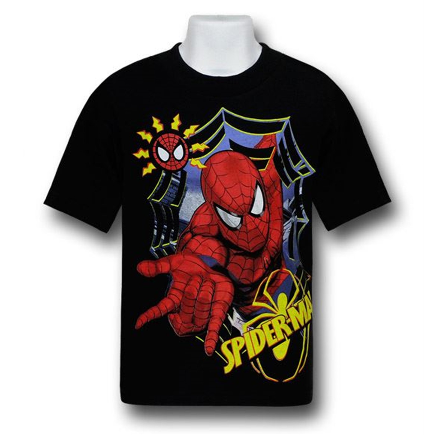 Spiderman Kids Web Spring T-Shirt, Black