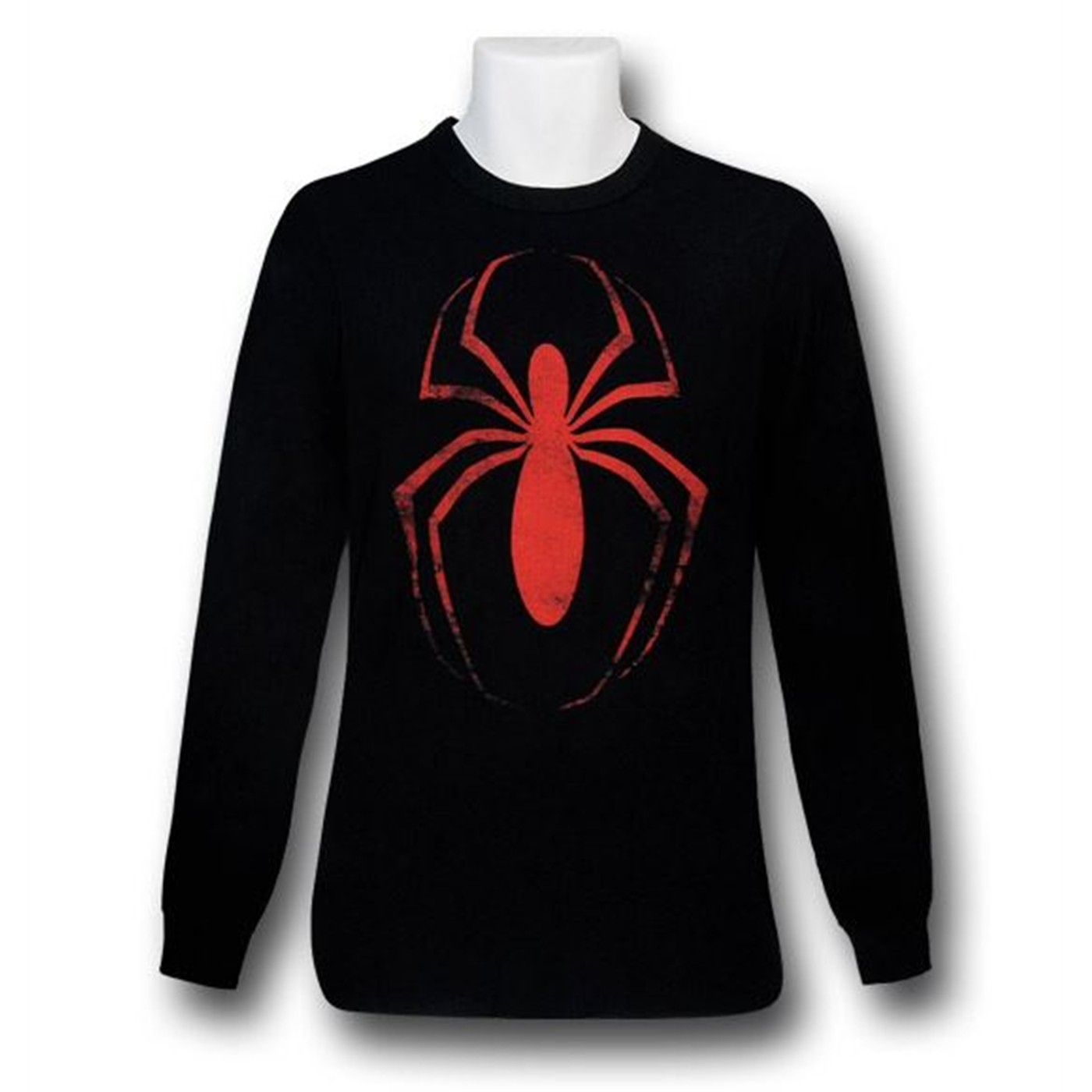 Spiderman Black Thermal Long Sleeve T-Shirt, Black