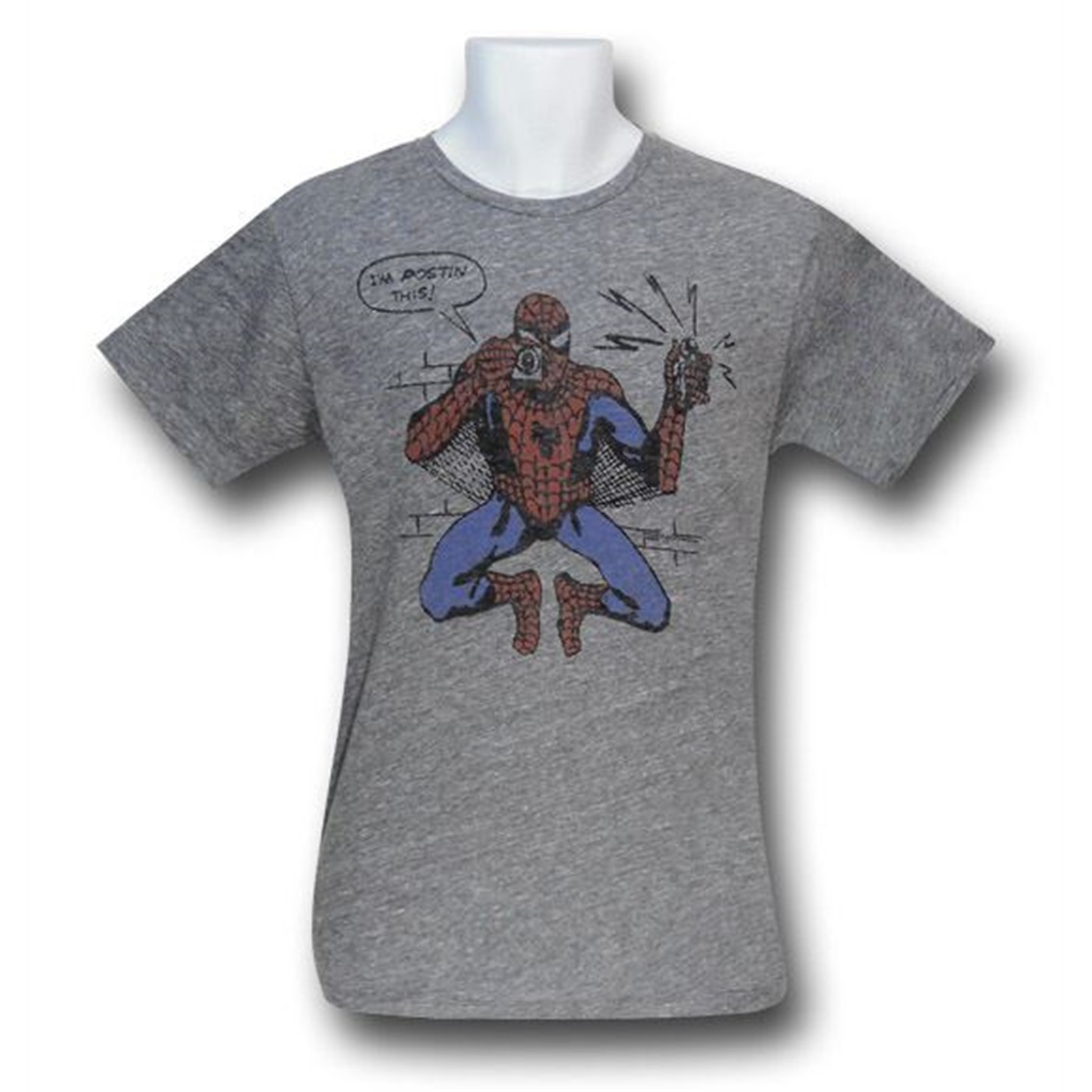 Spiderman Picture Day Junk Food T-Shirt, Grey