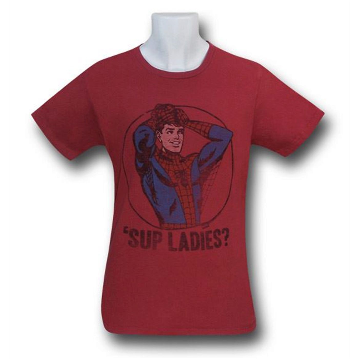 Spiderman 'Sup Ladies Junk Food T-Shirt, Red