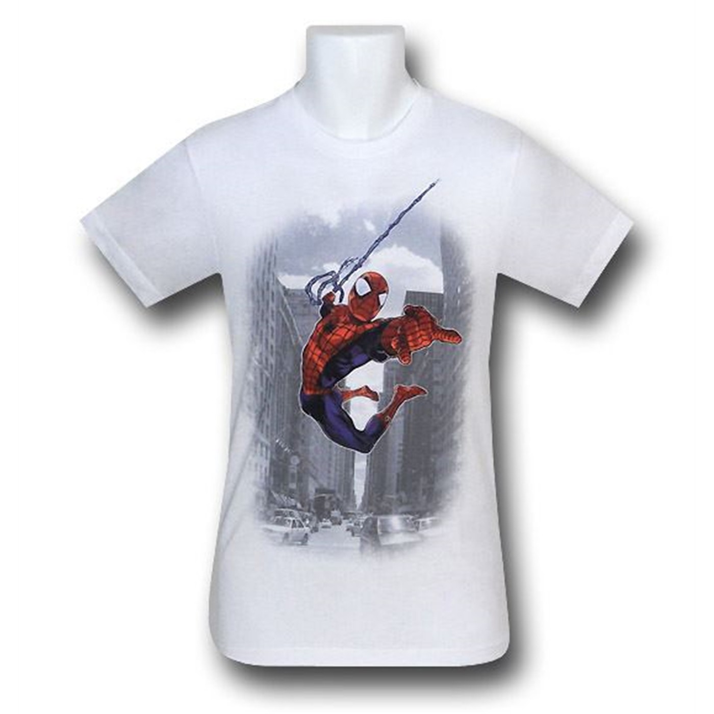 Spiderman City Swinger 30 Single T-Shirt, White