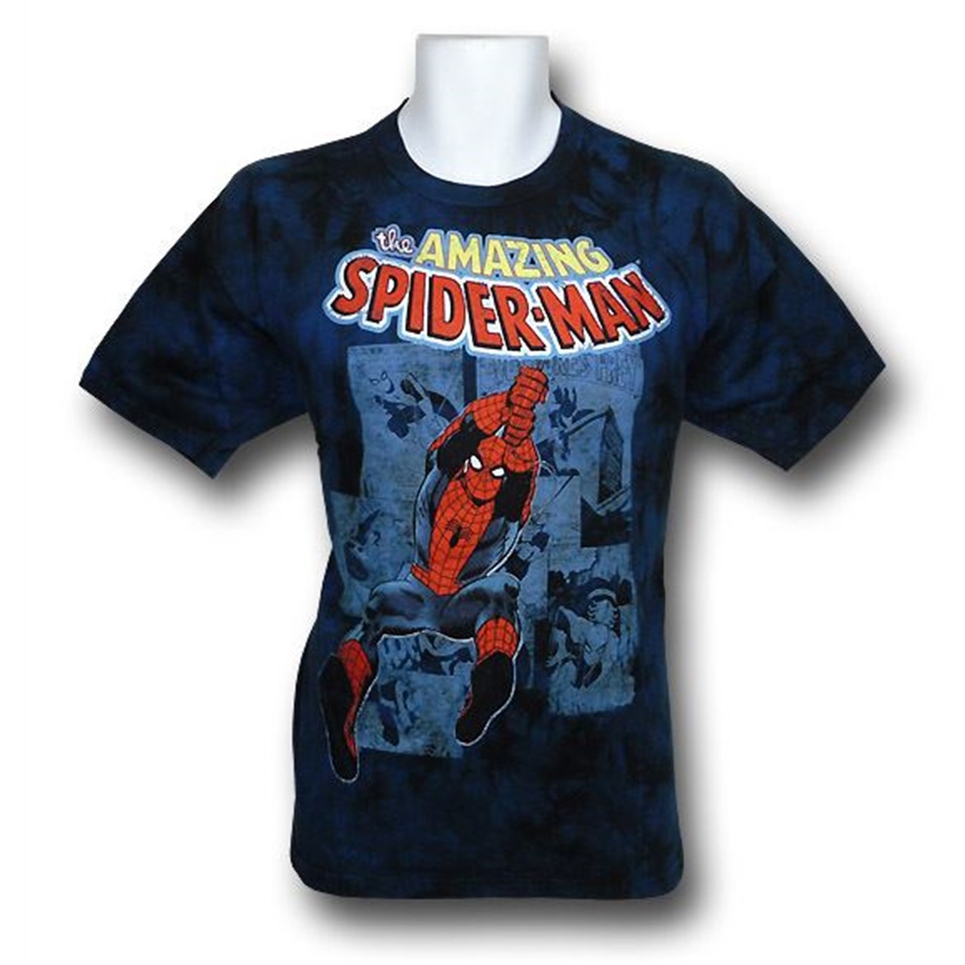 Amazing Spiderman Youth Blue Wash T-Shirt, Multi-Color