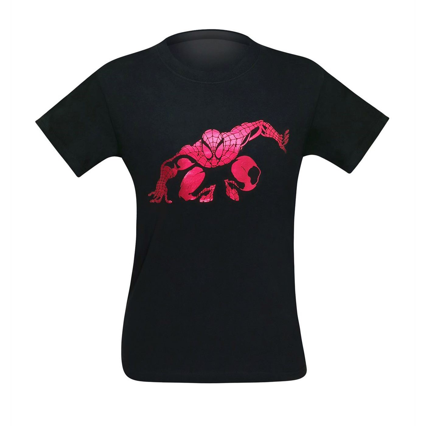Spider-Man Red Chrome Foil Men's T-Shirt, Black