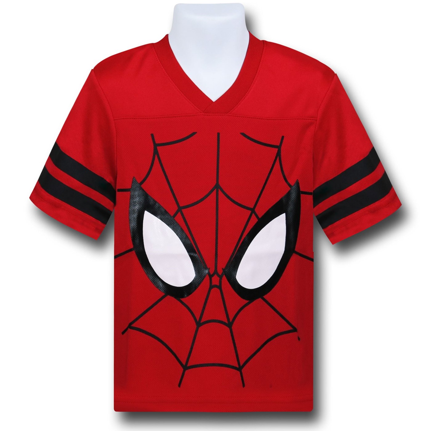 Spiderman Mask Athletic Mesh Kids T-Shirt, Red