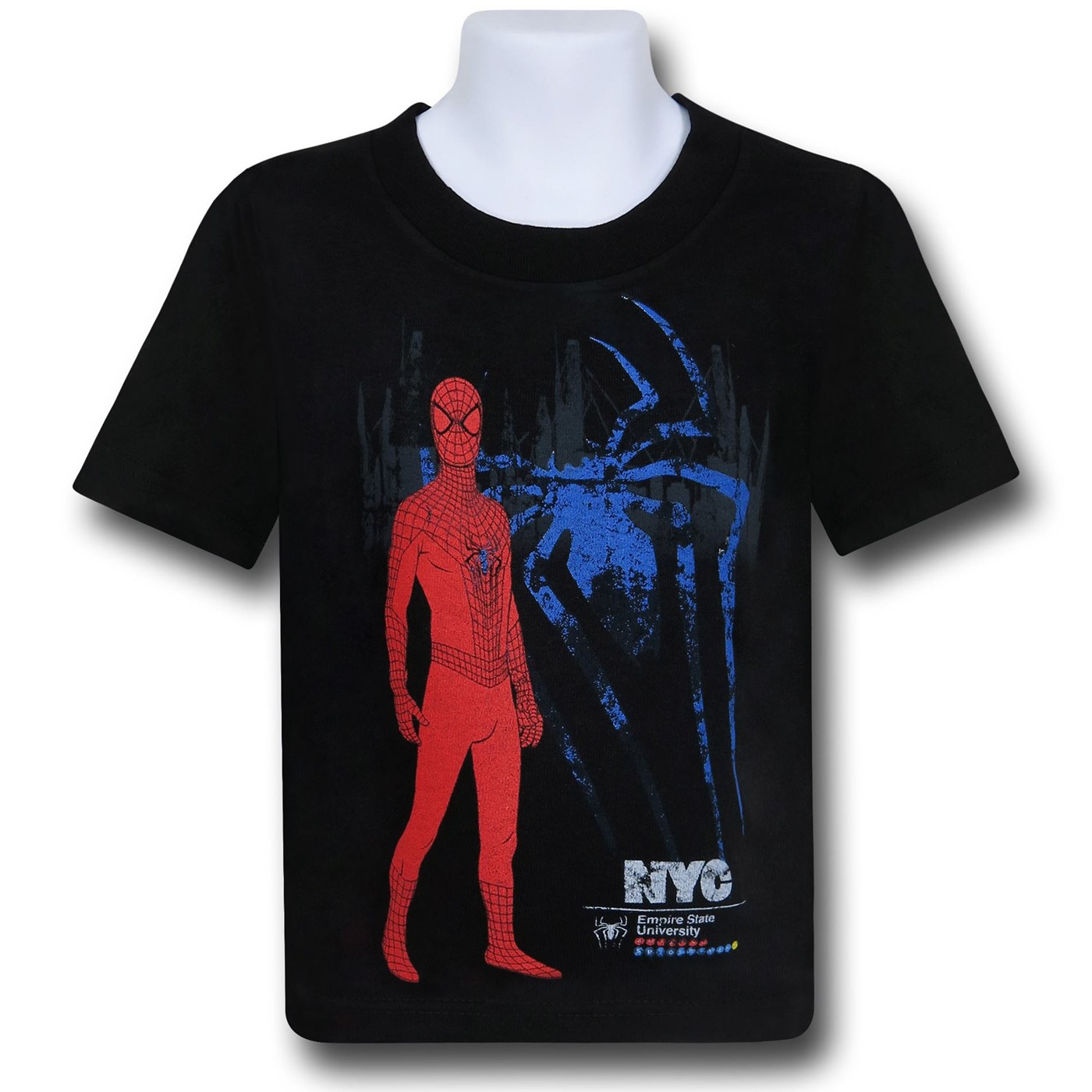 Spiderman NYC Subway Lines Kids T-Shirt, Black