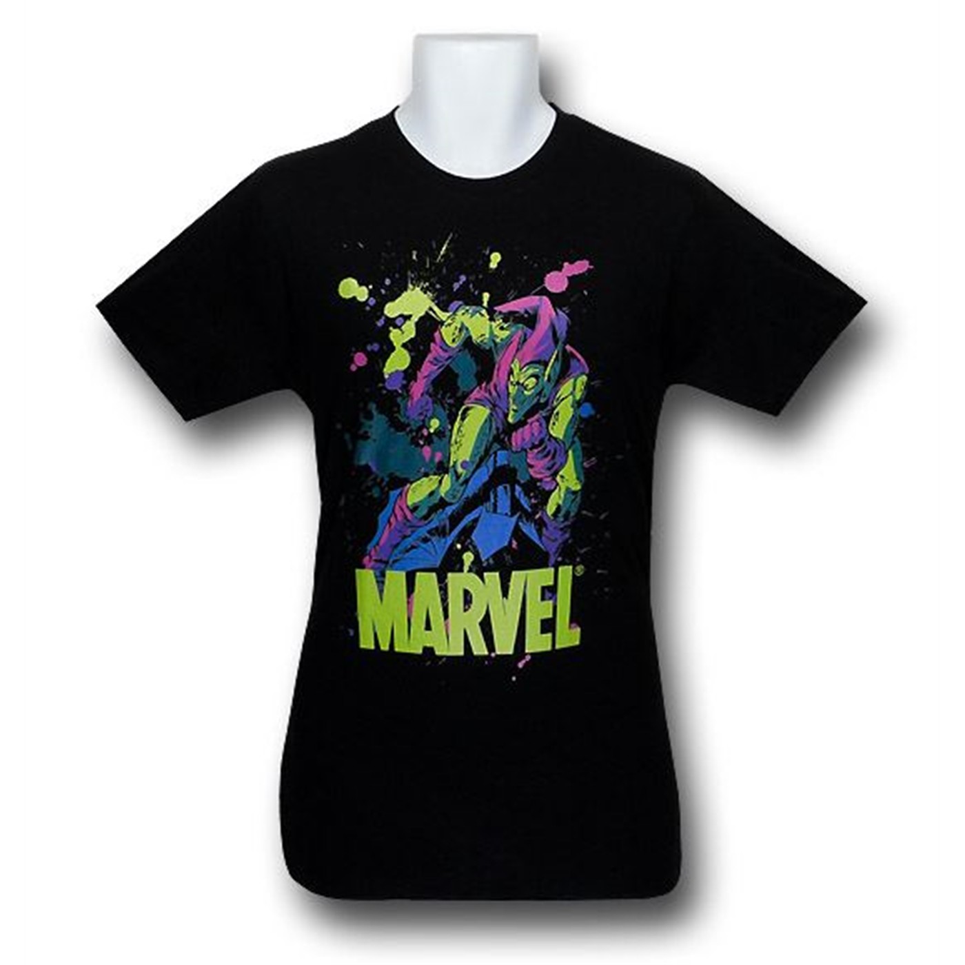 Green Goblin Splatter 30 Single T-Shirt, Black