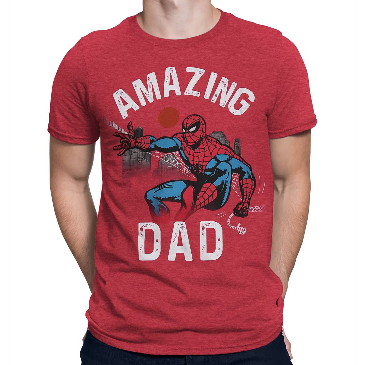 Spider-Man Amazing Dad Men's T-Shirt, Red
