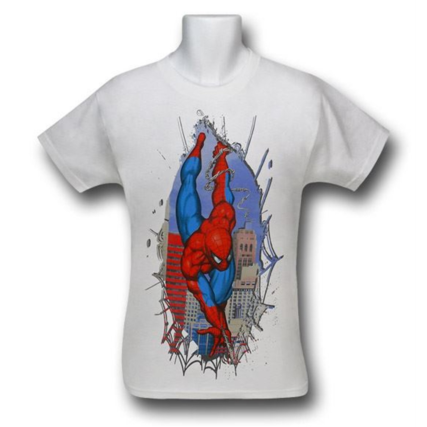 Spiderman Rip Through Kids T-Shirt, White