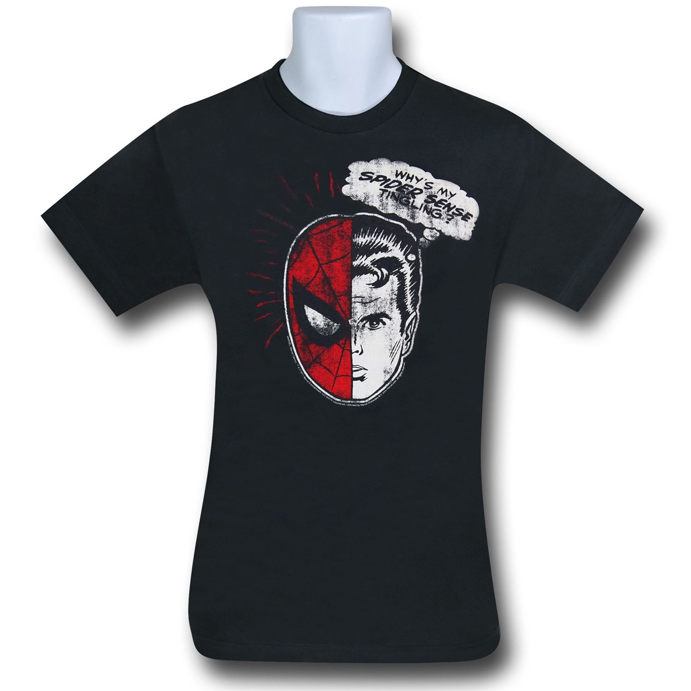 Spiderman Spider Sense Tingling 30 Single T-Shirt, Black