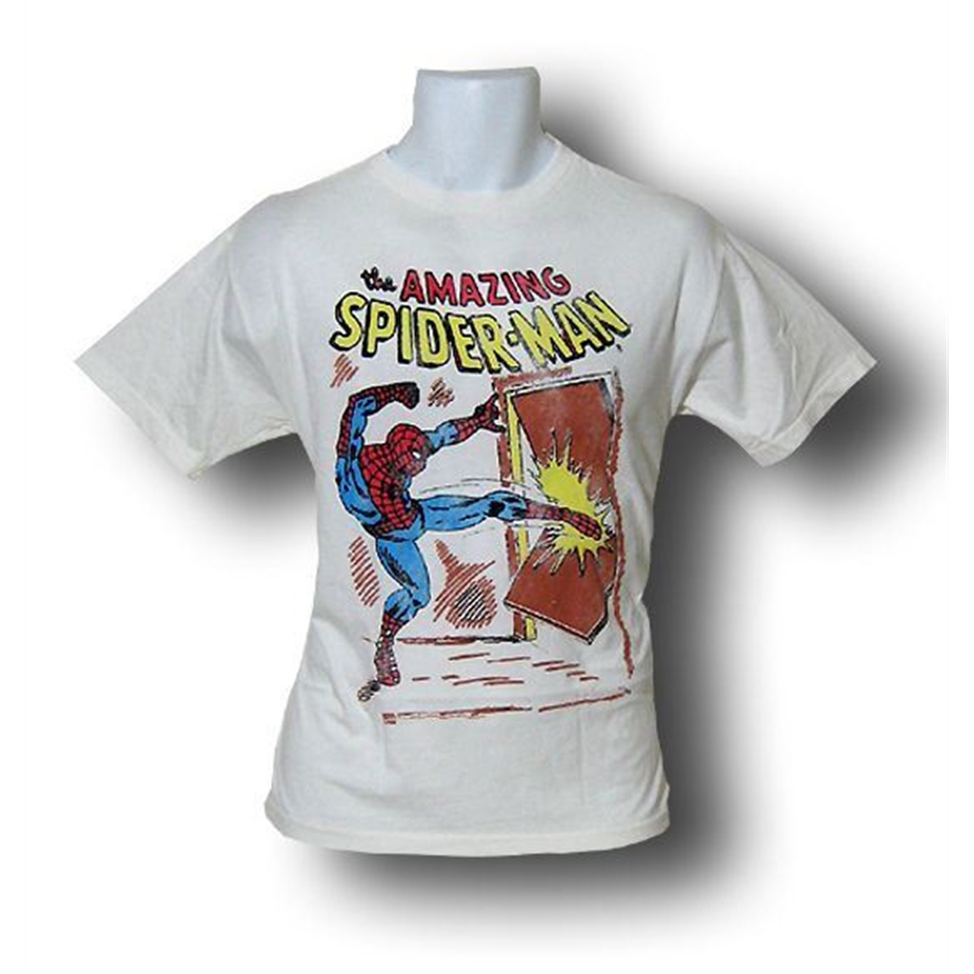 Spiderman Door Kick Junkfood T-Shirt, White