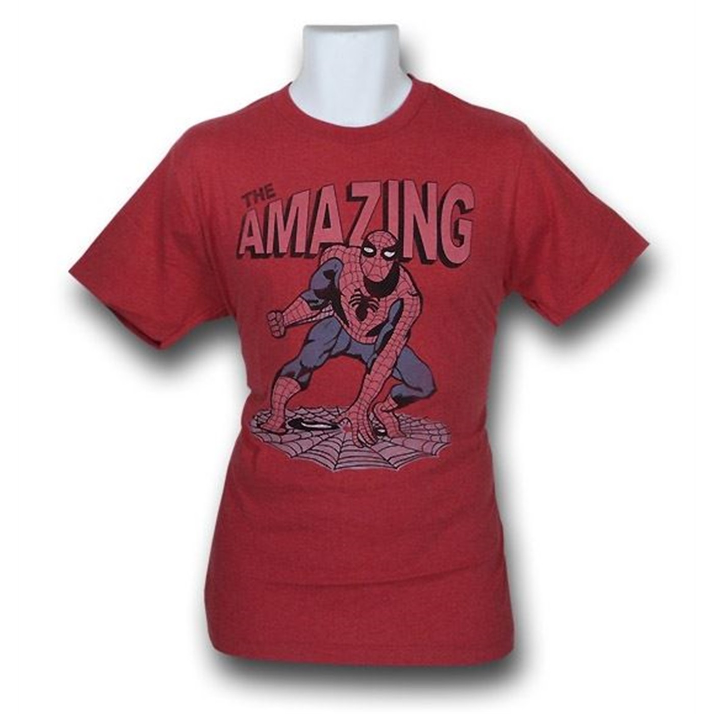 Spiderman Red Decco Distressed Spin T-Shirt, Red