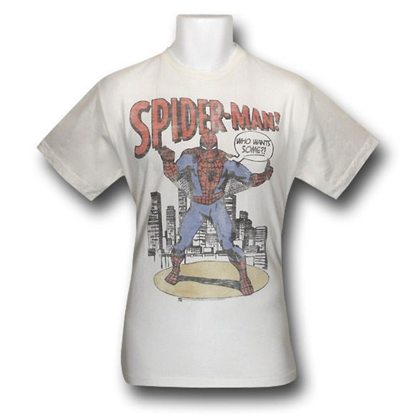Spiderman Who Wants Some Junk Food T-Shirt, White