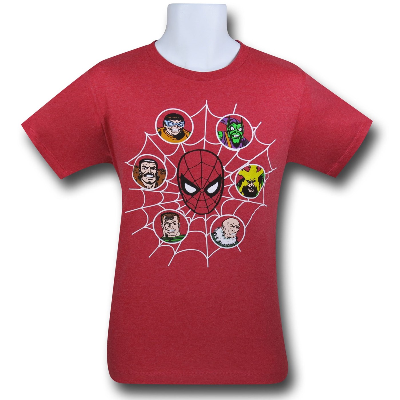 Spiderman Villains in the Web 30 Single T-Shirt, Red