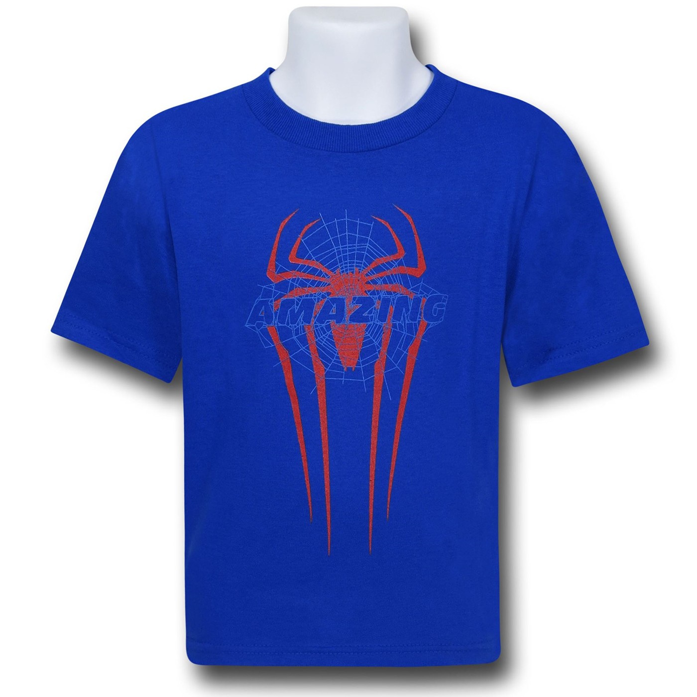 Spiderman Amazing Web Logo Kids T-Shirt, Blue