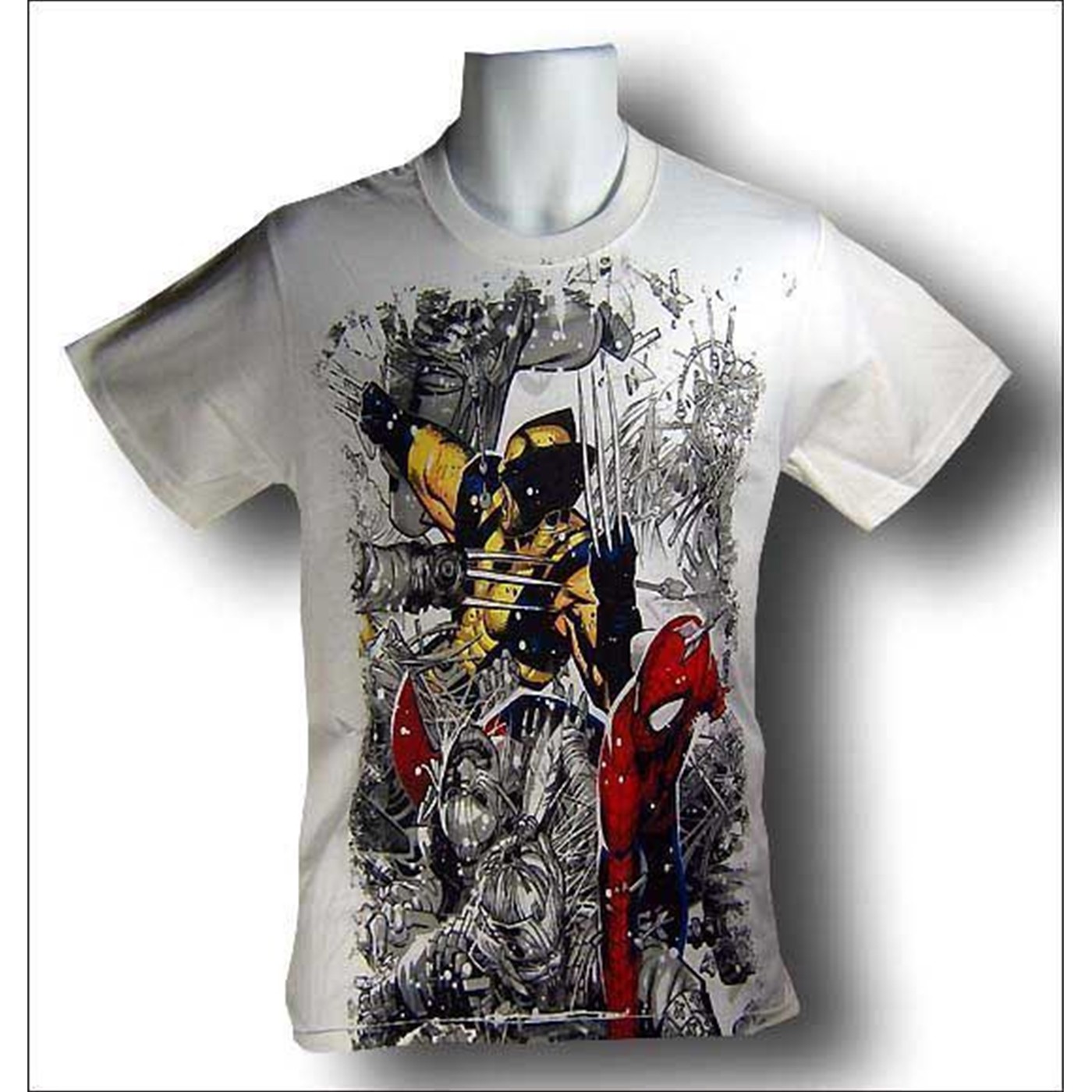 Spiderman Wolverine Fighting Hydra T-Shirt