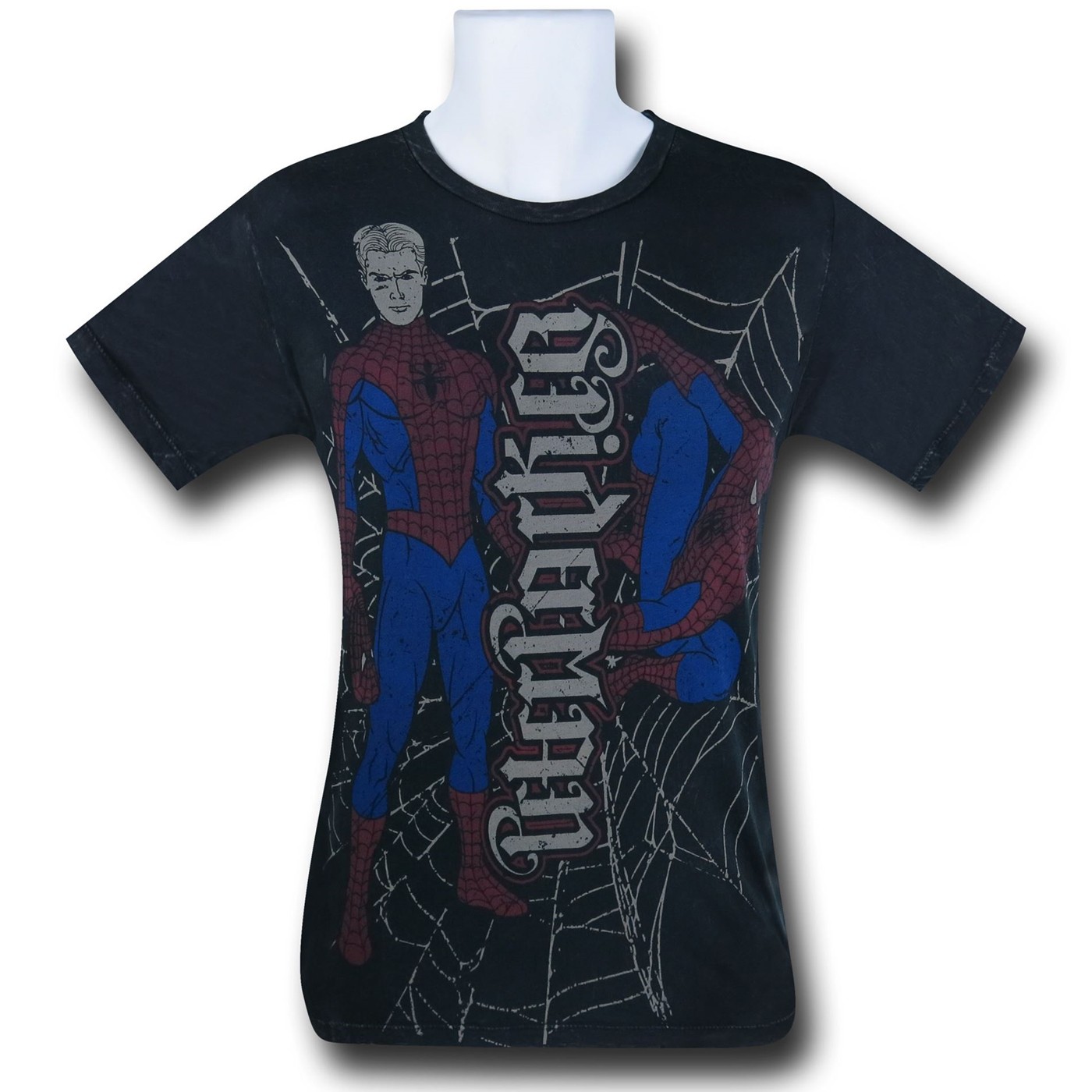 Spiderman Red Chapter Ambigram T-Shirt, Black
