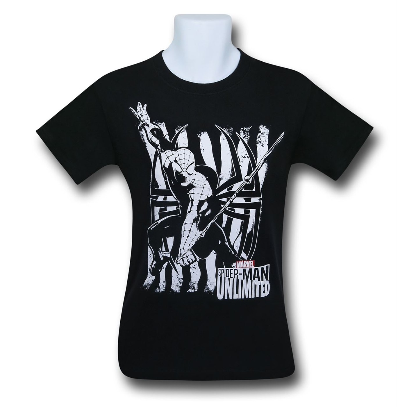 Spiderman in Black & White Kids T-Shirt, Black