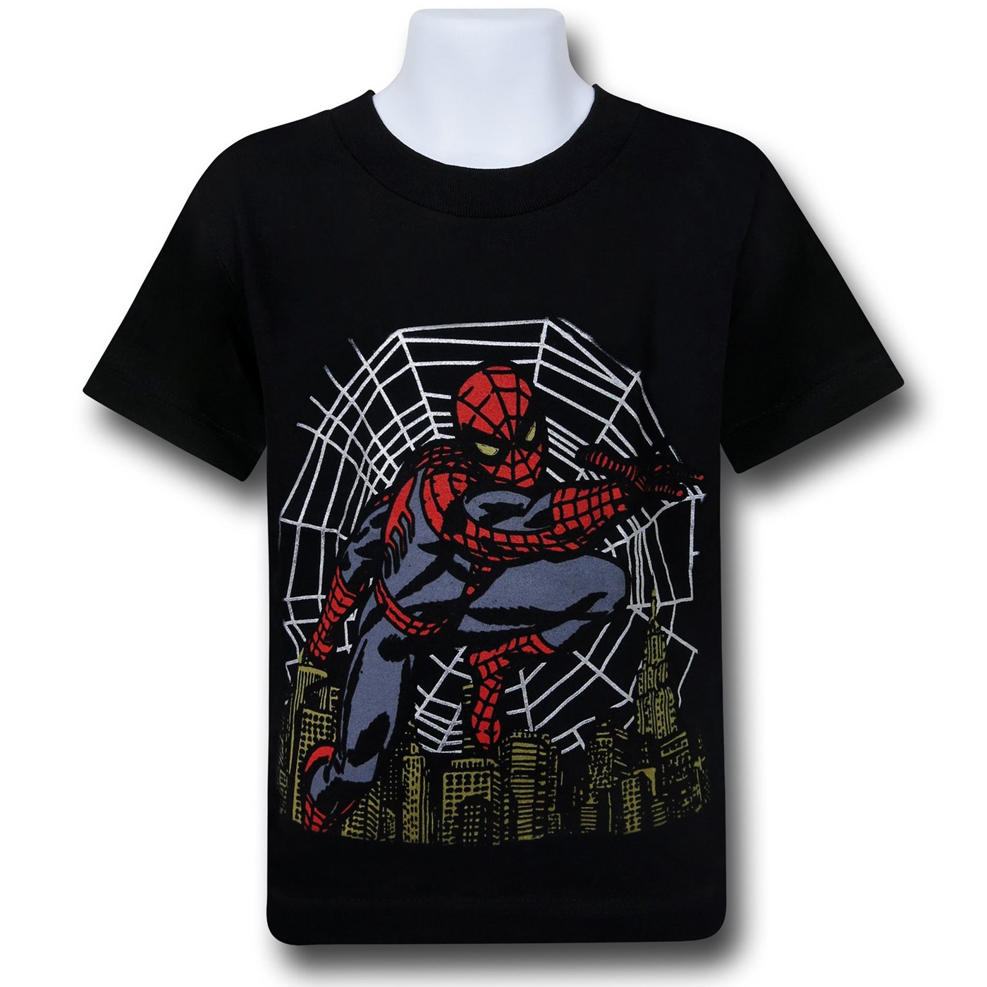 Spiderman Metallic Web Kids T-Shirt, Black