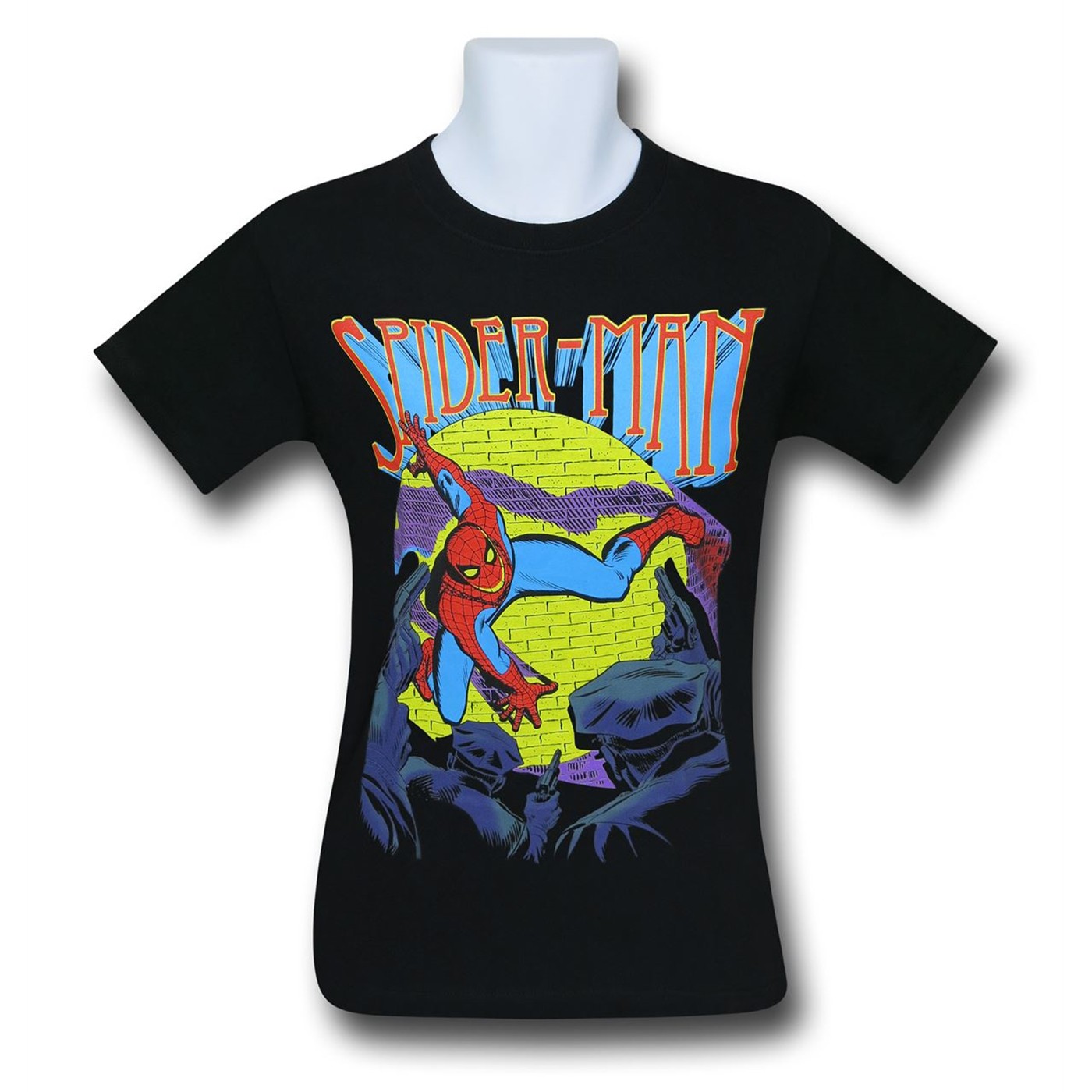 Spiderman Over The Moon Men's T-Shirt, Black