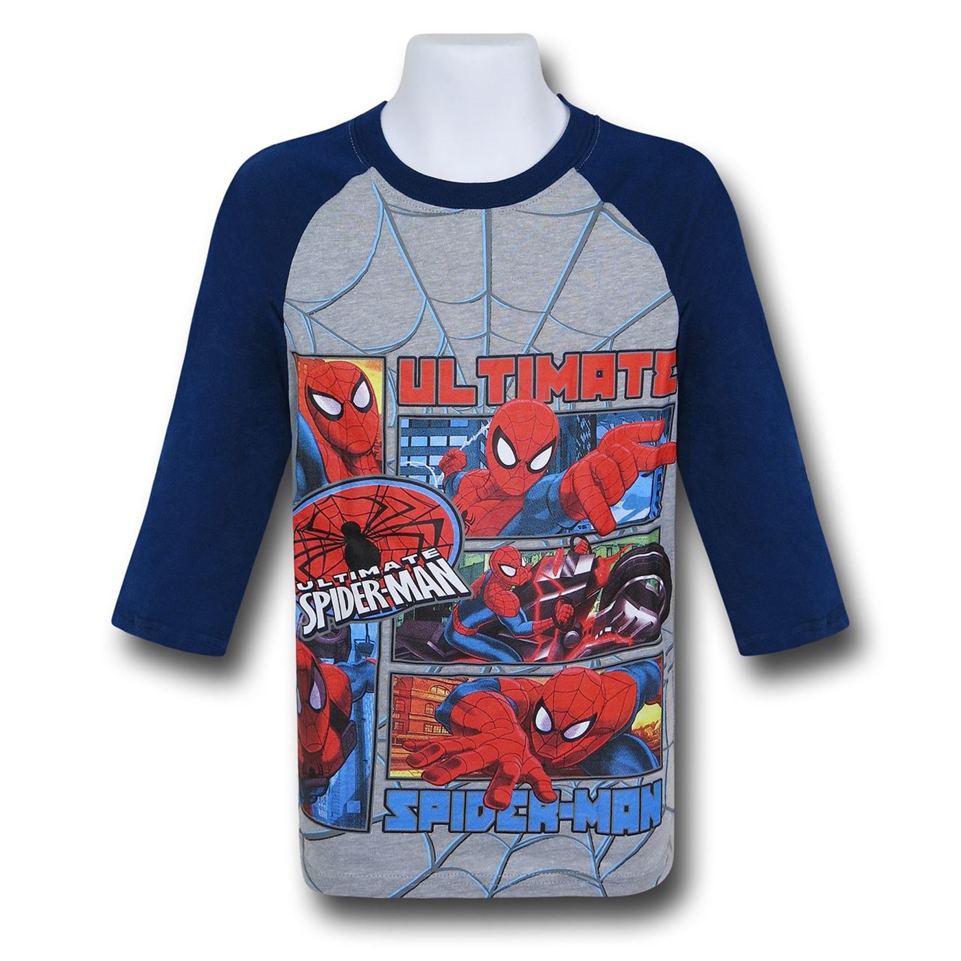 Spiderman Ultimate Kids Baseball T-Shirt, Grey
