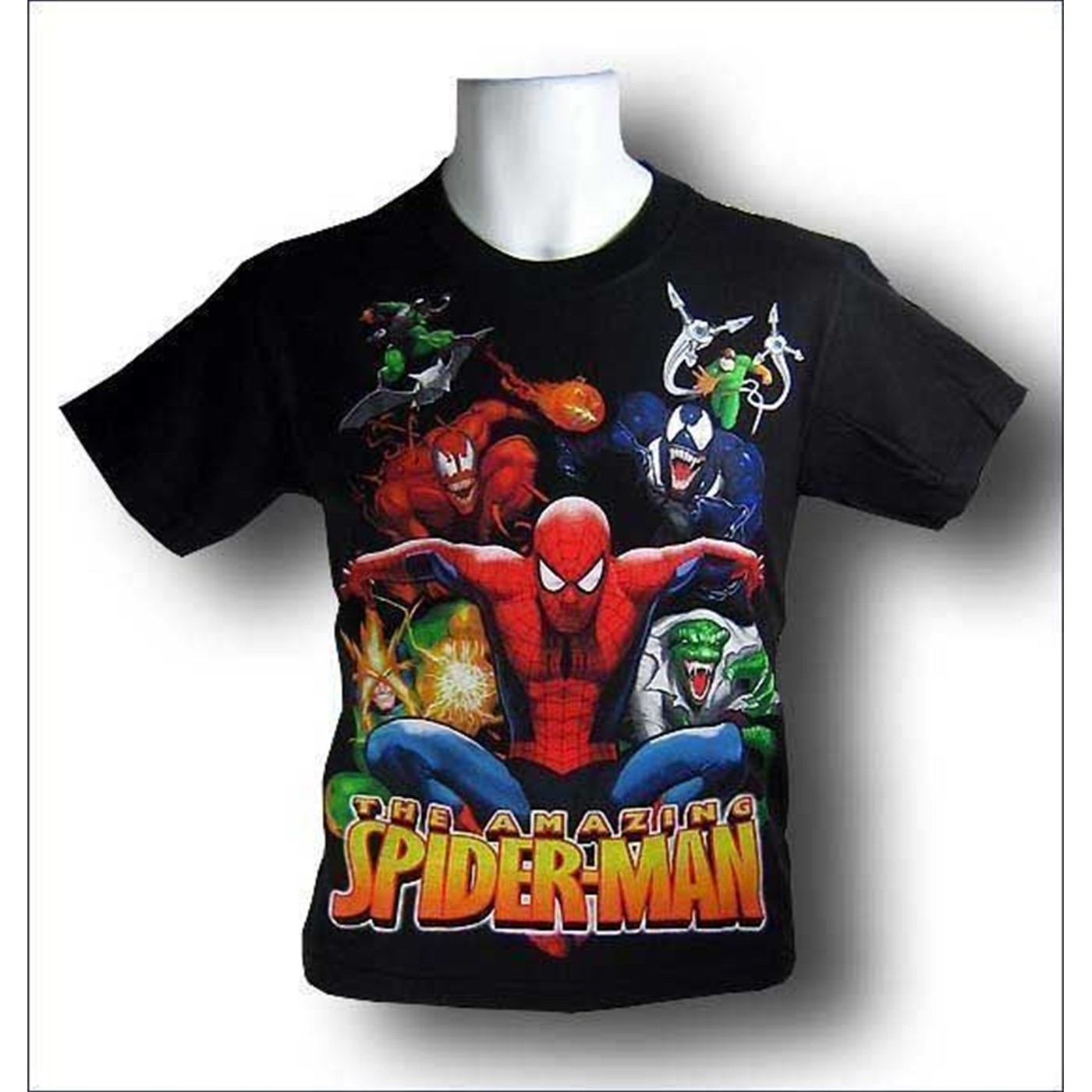 Spiderman Youth Villains Chase T-Shirt, Black