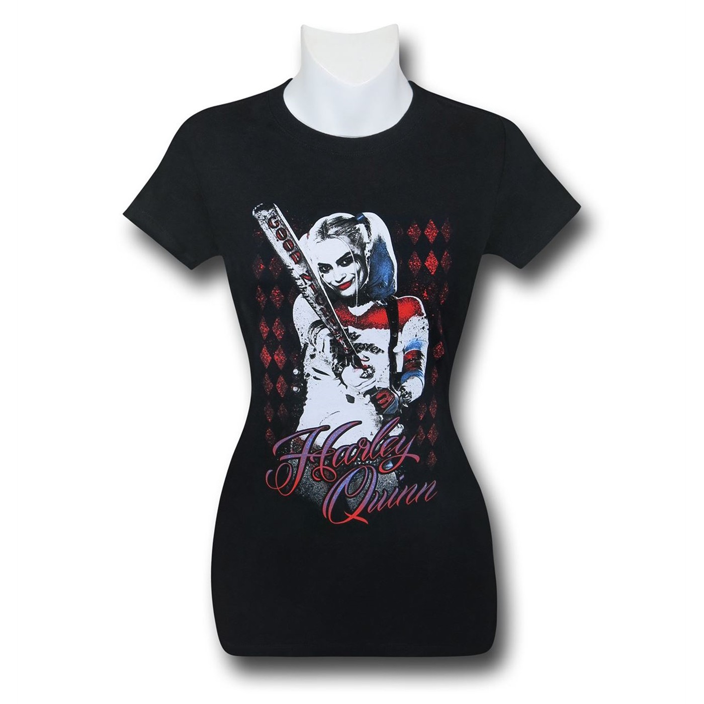 Suicide Squad Harley Quinn Bat Women's T-Shirt, Black