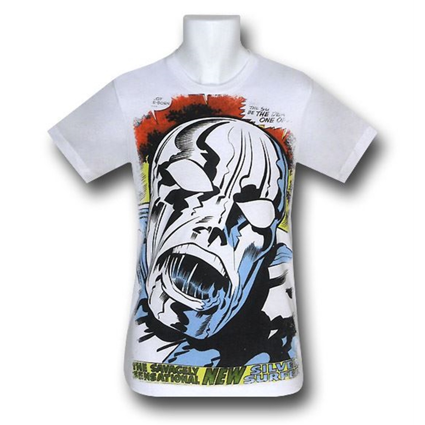 Silver Surfer BIG Kirby Face 30 Single T-Shirt, White