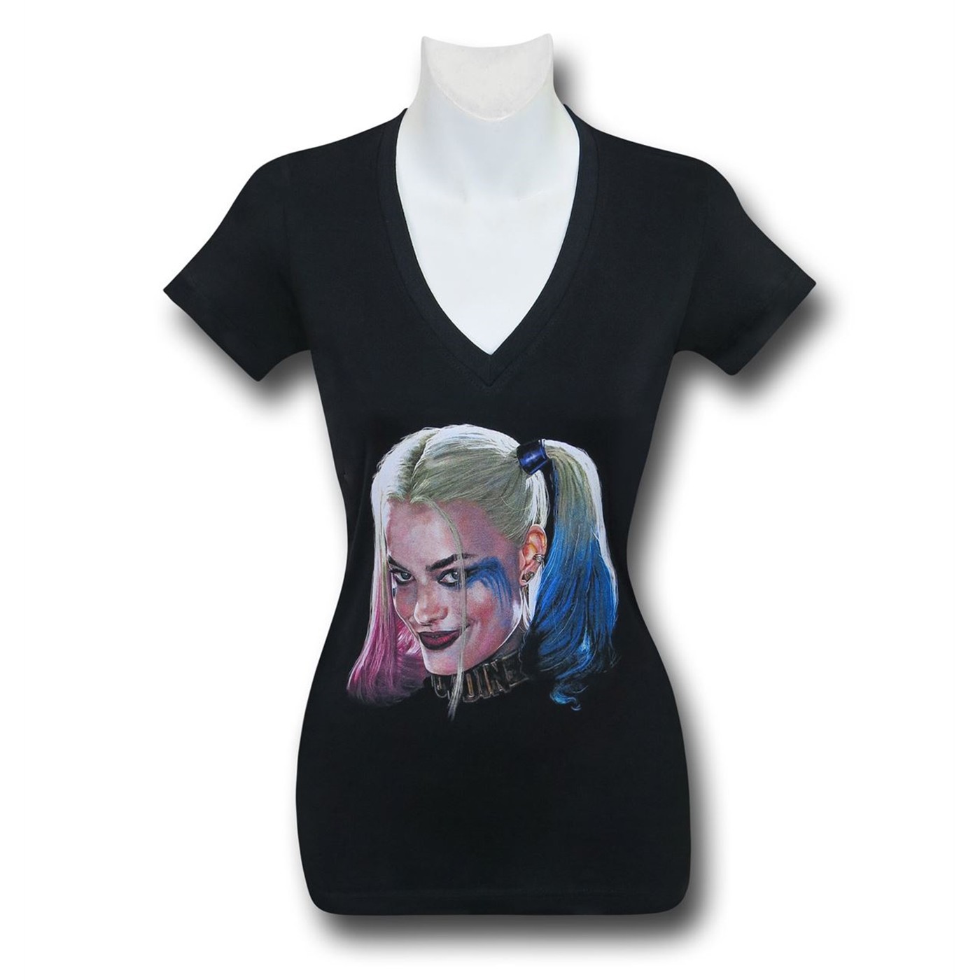 Suicide Squad Harley Quinn Women's V-Neck T-Shirt, Black