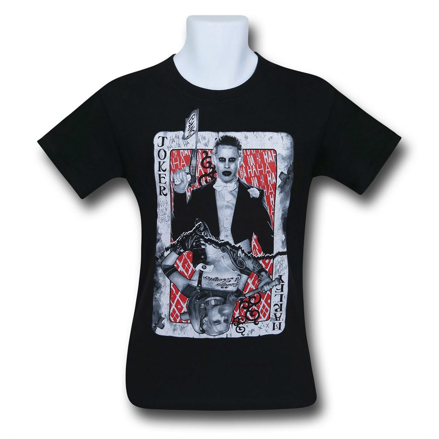 Suicide Squad Joker & Harley Quinn Card Men's T-Shirt, Black