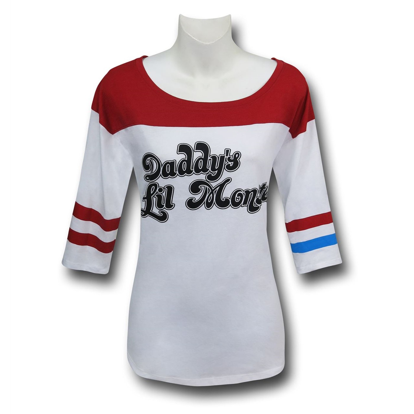 Harley Quinn Lil Monster Women's Baseball T-Shirt, White