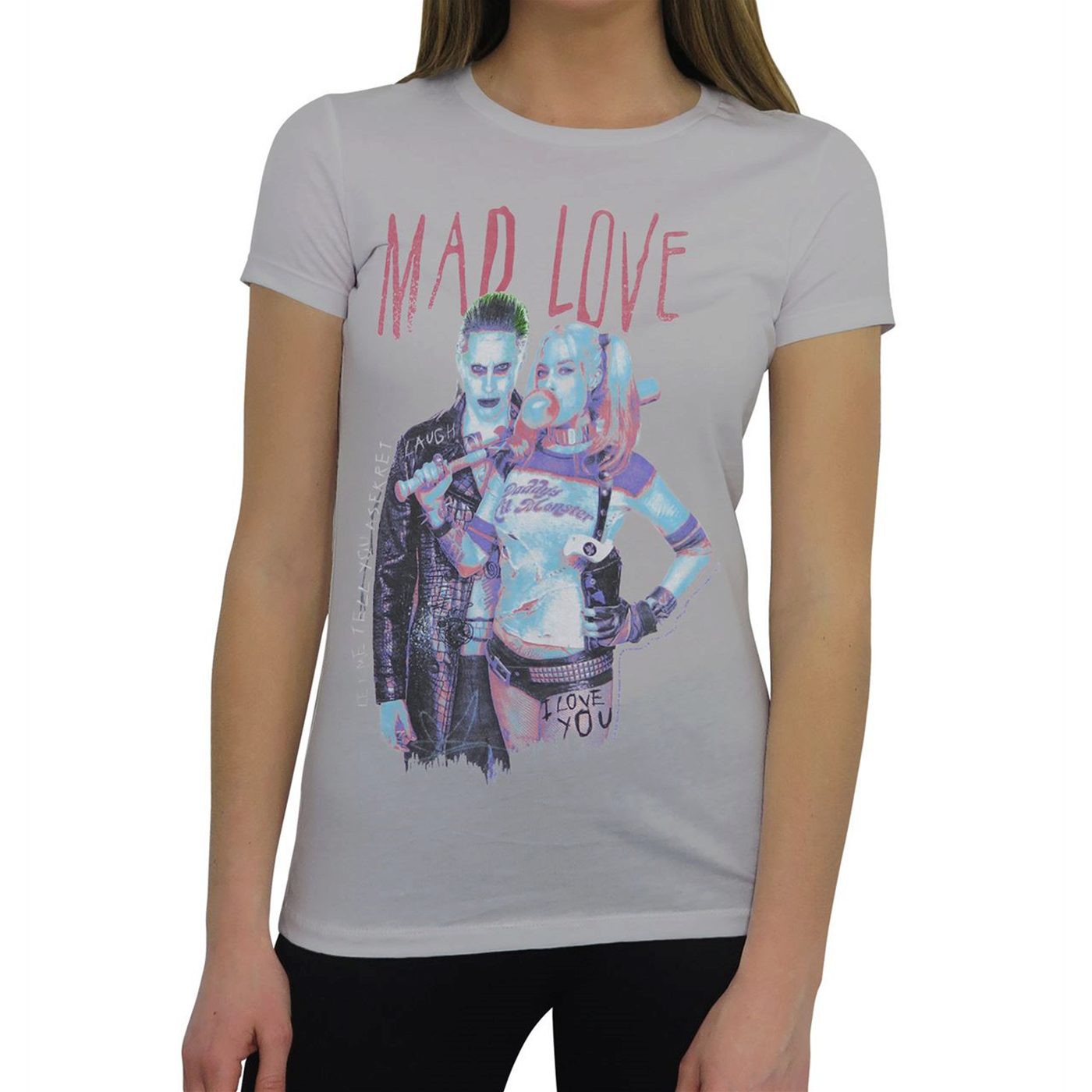 Suicide Squad Harley Quinn Mad Love Women's T-Shirt, Grey