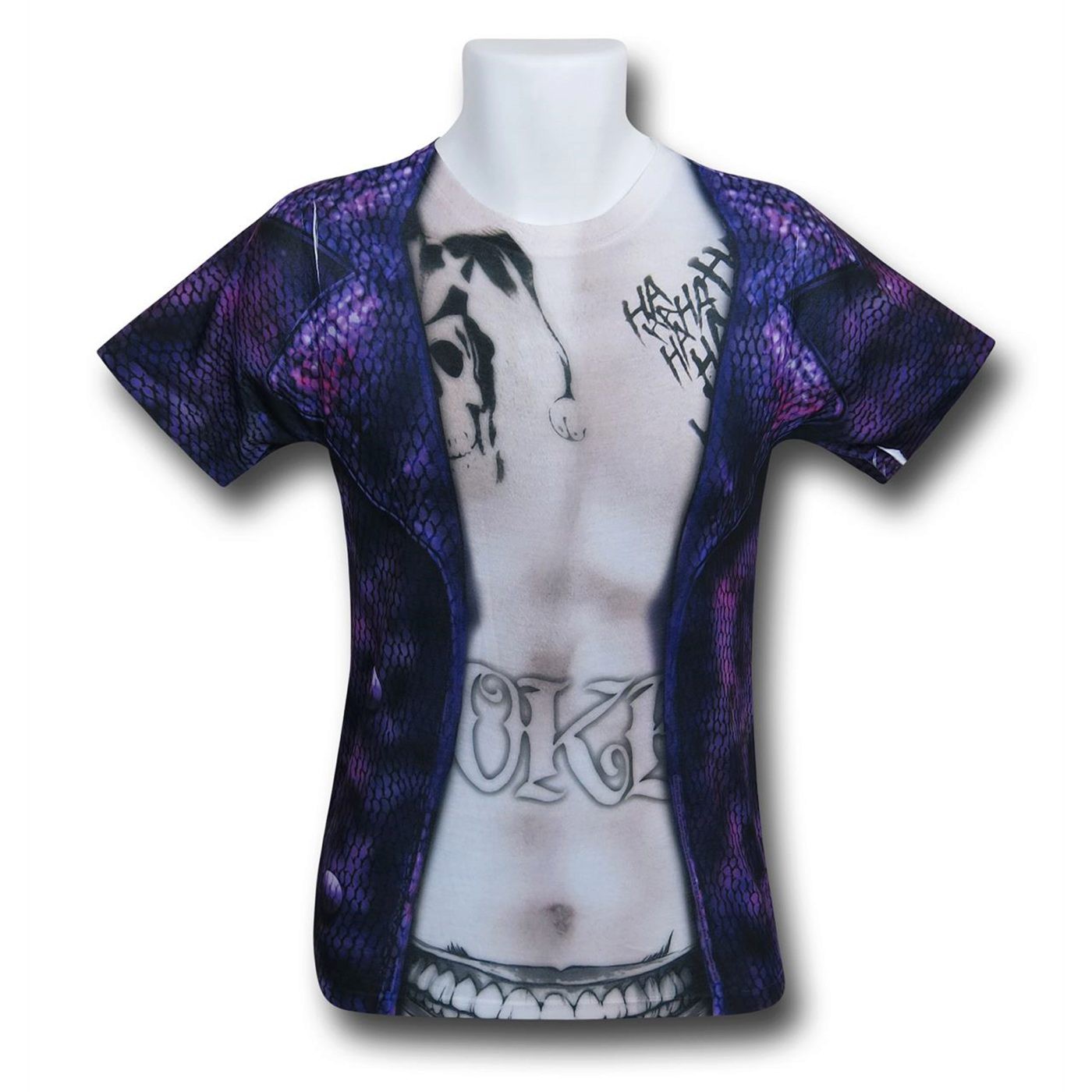 Suicide Squad Joker Costume Sublimated Men's T-Shirt, Purple