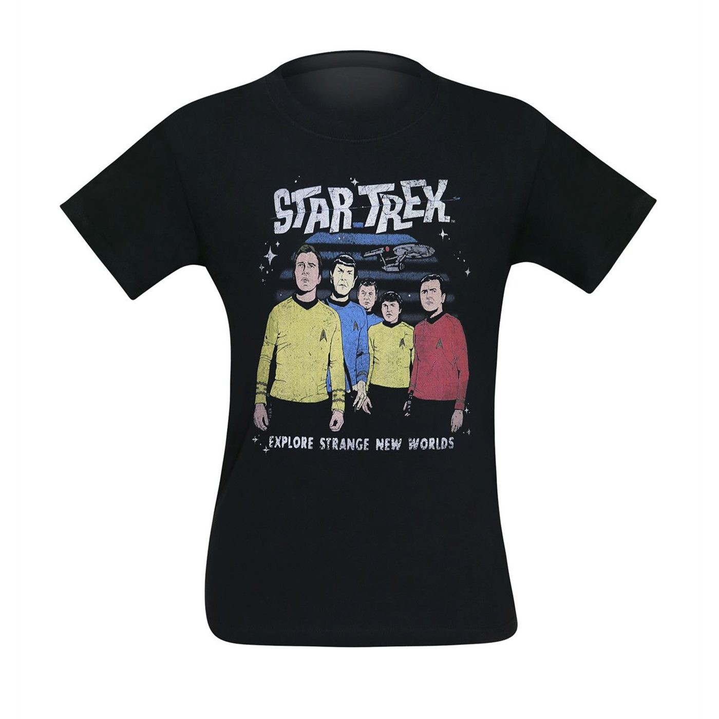 Star Trek Explore New Worlds Men's T-Shirt, Black