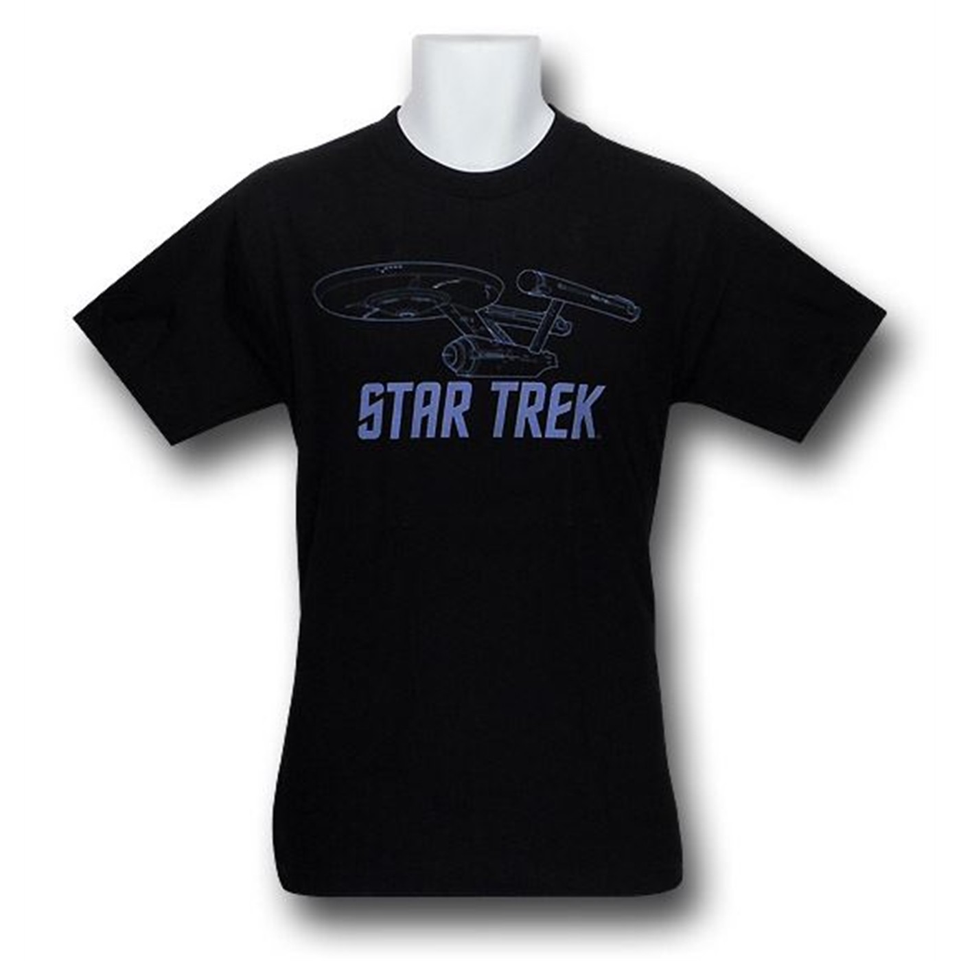 Star Trek Blue Line Enterprise T-Shirt, Black