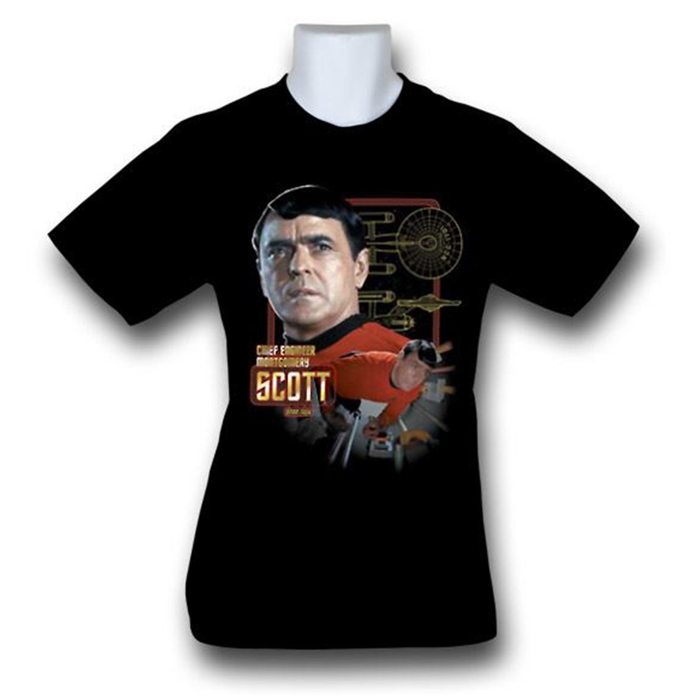 Star Trek Chief Engineer Scott T-Shirt, Black