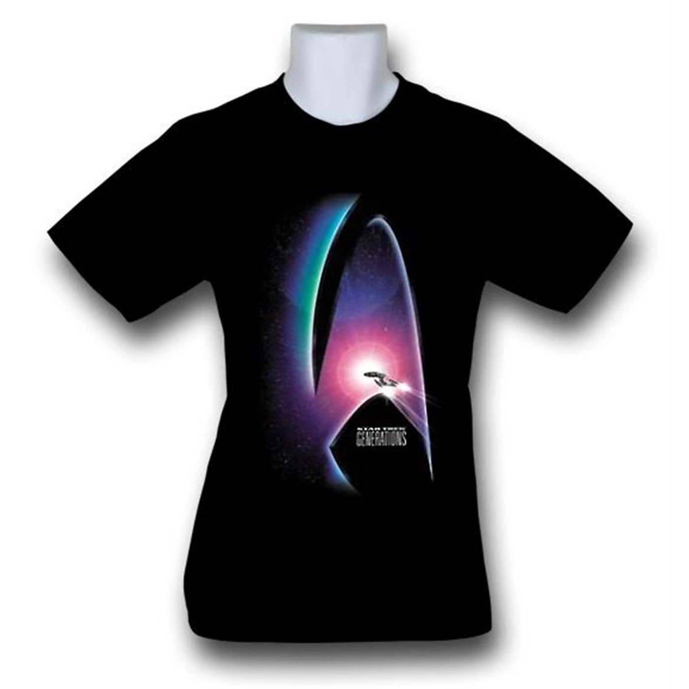 Star Trek Generations Movie Poster T-Shirt, Black