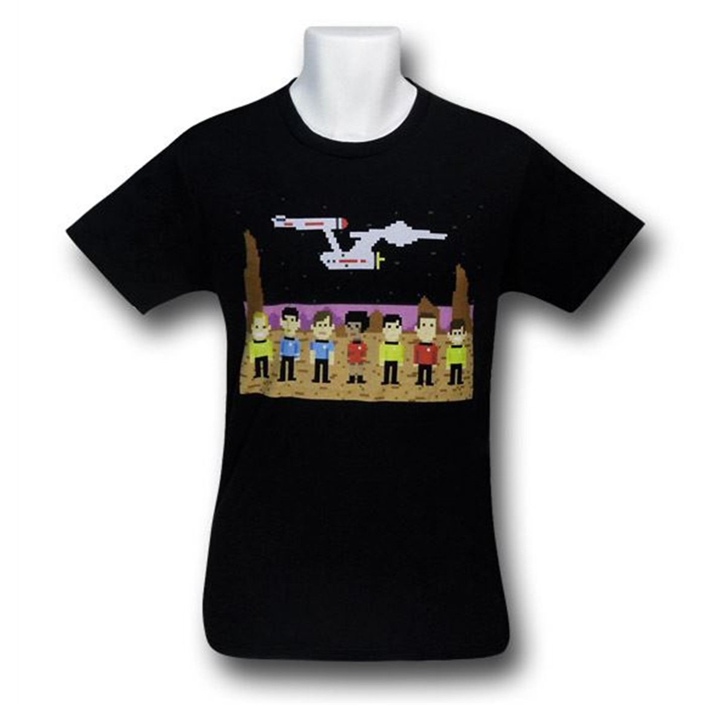 Star Trek Pixel Crew T-Shirt, Black
