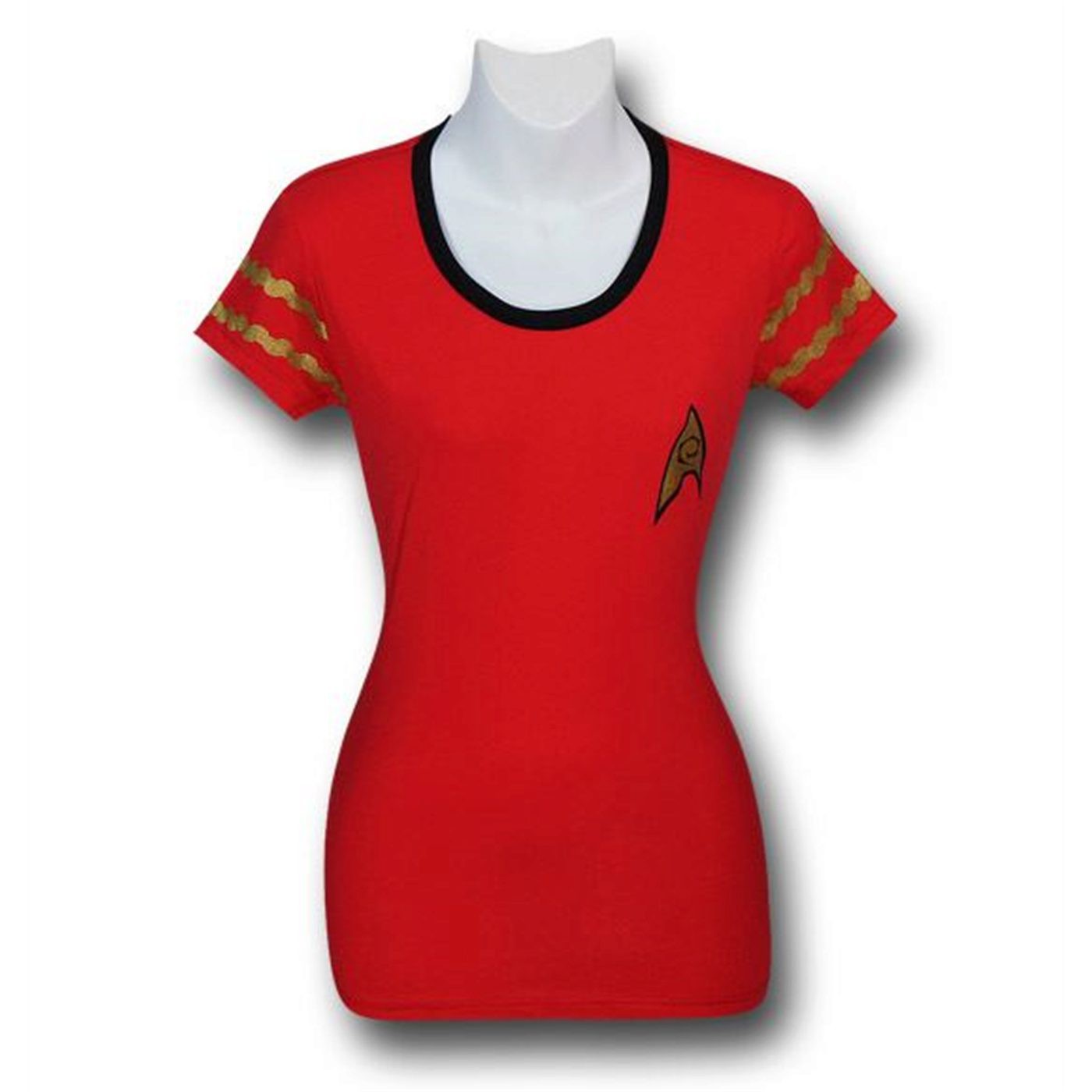 Star Trek Women's Security Uniform Ringer T-Shirt, Red