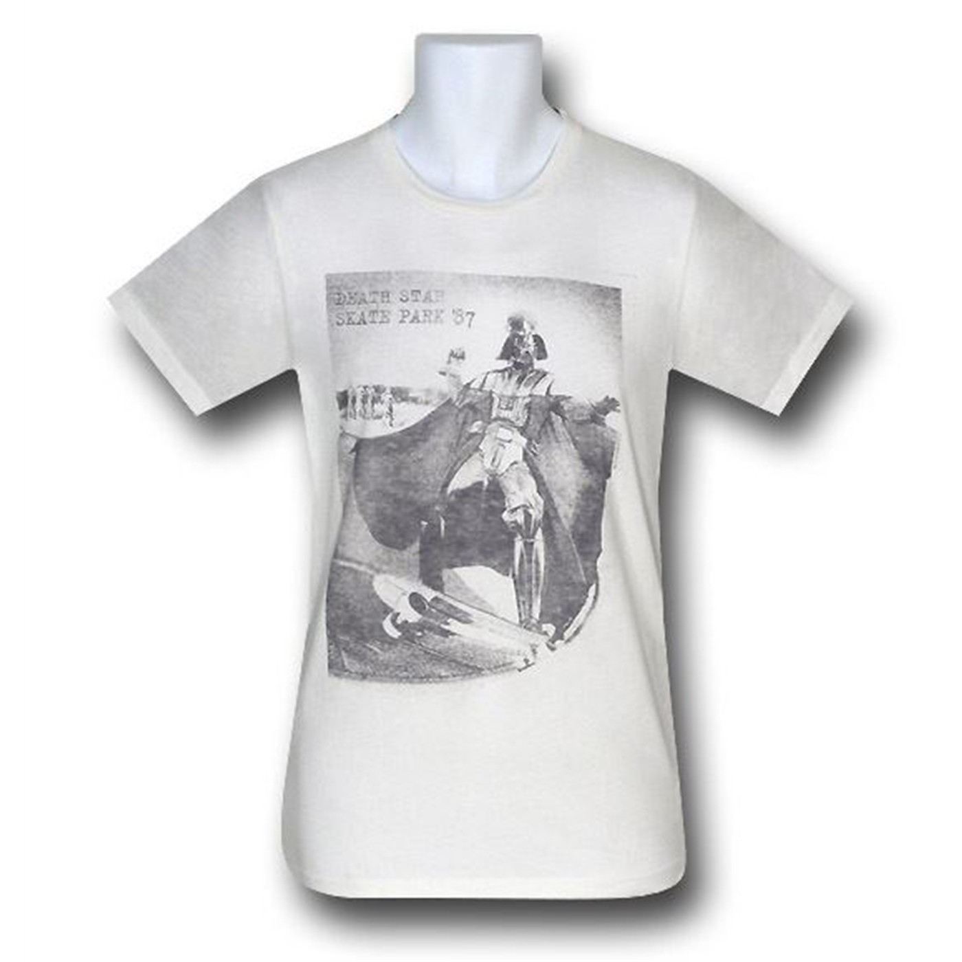Darth Vader Death Star Skate Park Junk Food T-Shirt, White